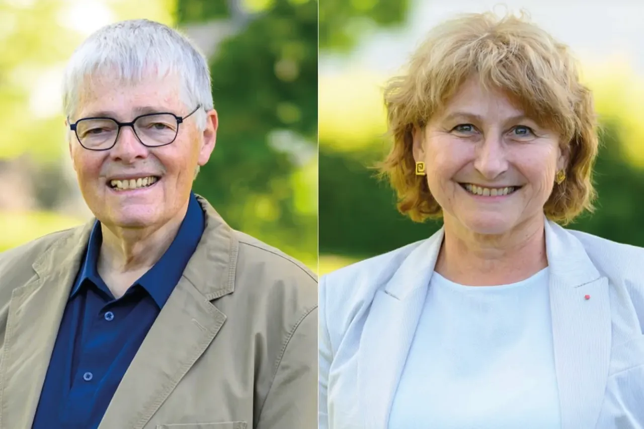 Zwei Porträts zeigen Arno Förster, den SPD-Fraktionsvorsitzenden, und Monika Löcken, SPD-Stadträtin, beide lächelnd. Sie laden zu einem Bürgergespräch am 26. Juni ein.